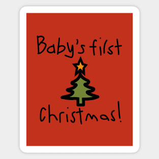 Babys First Christmas Graphic in Black Sticker